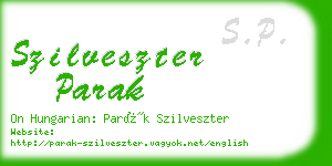 szilveszter parak business card